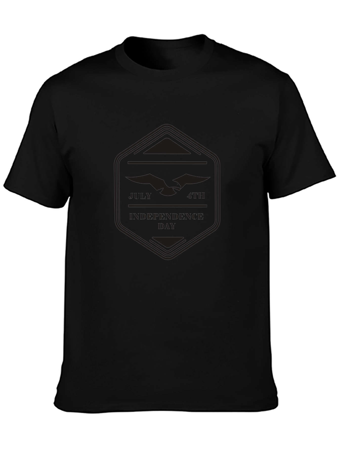 Independence Day Eagle Graphic Tee - Black