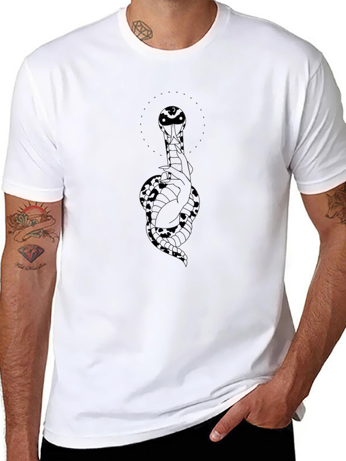Black Snake Graphic Tee - Mens Modern Fit