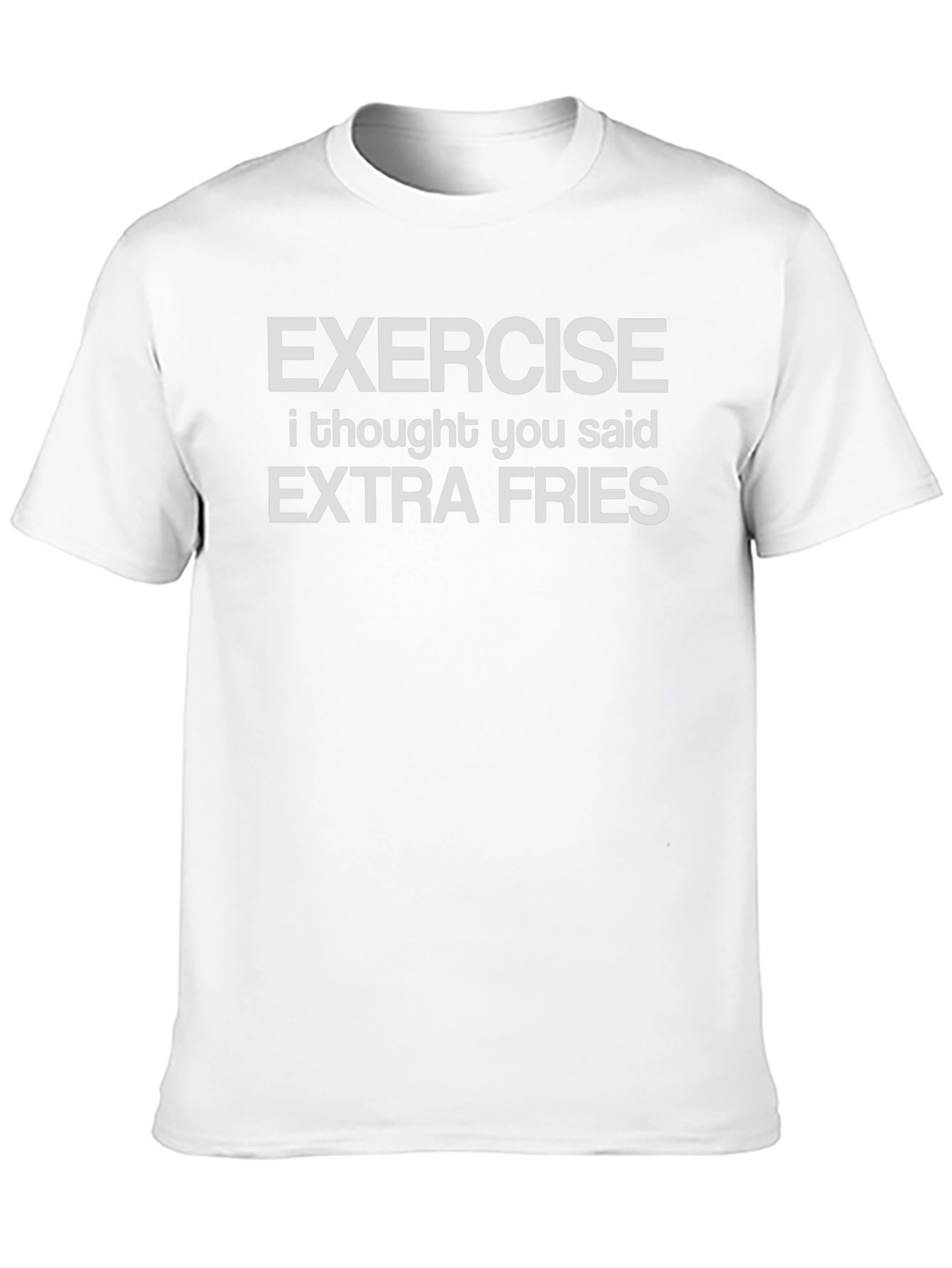 Exercise Extra Fries Funny Graphic T-Shirt