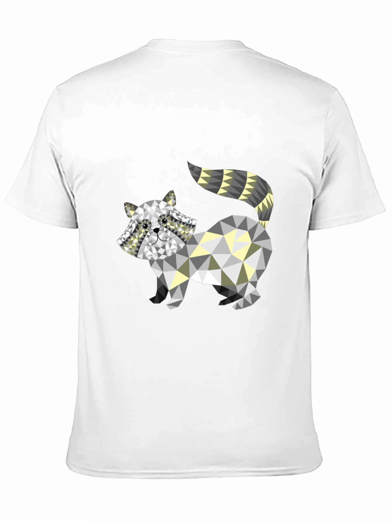Geometric Raccoon Graphic Tee - Black