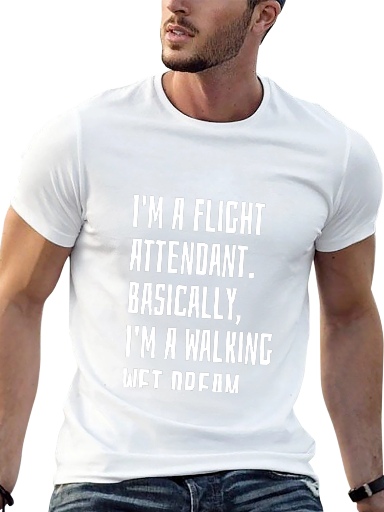 Flight Attendant Wet Dream Black T-Shirt