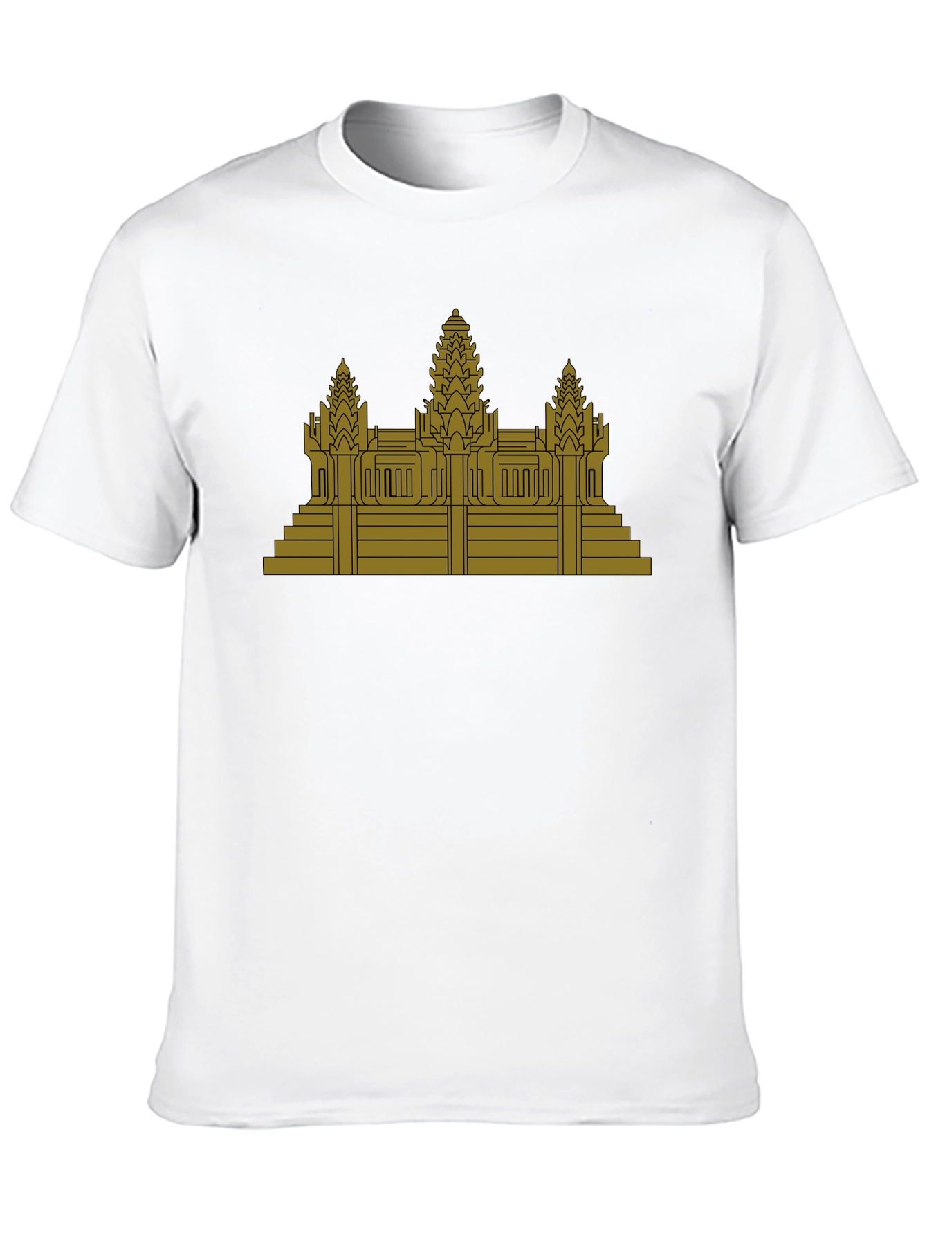 Angkor Wat Graphic Tee - Black Cotton T-Shirt