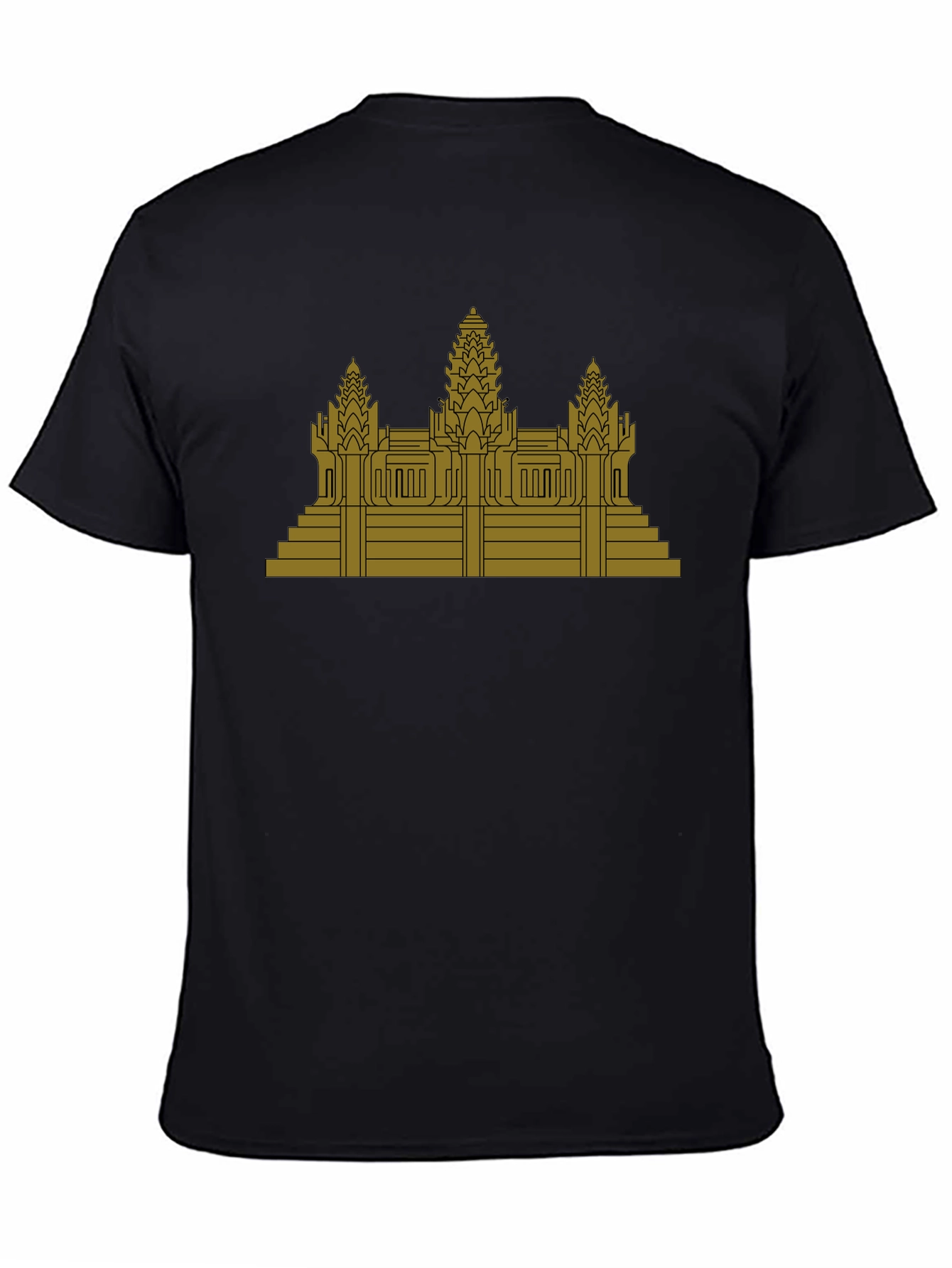 Angkor Wat Graphic Tee - Black Cotton T-Shirt