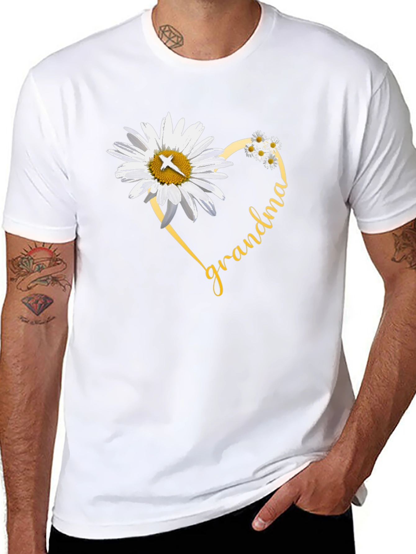 Grandma Daisy Heart T-Shirt