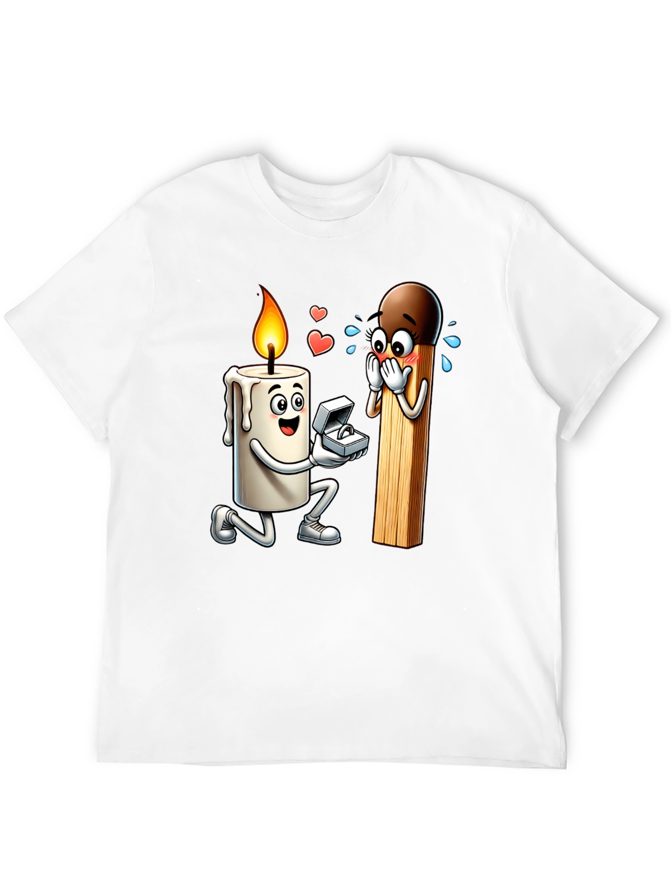 Romantic Candle & Match Proposal Graphic Tee