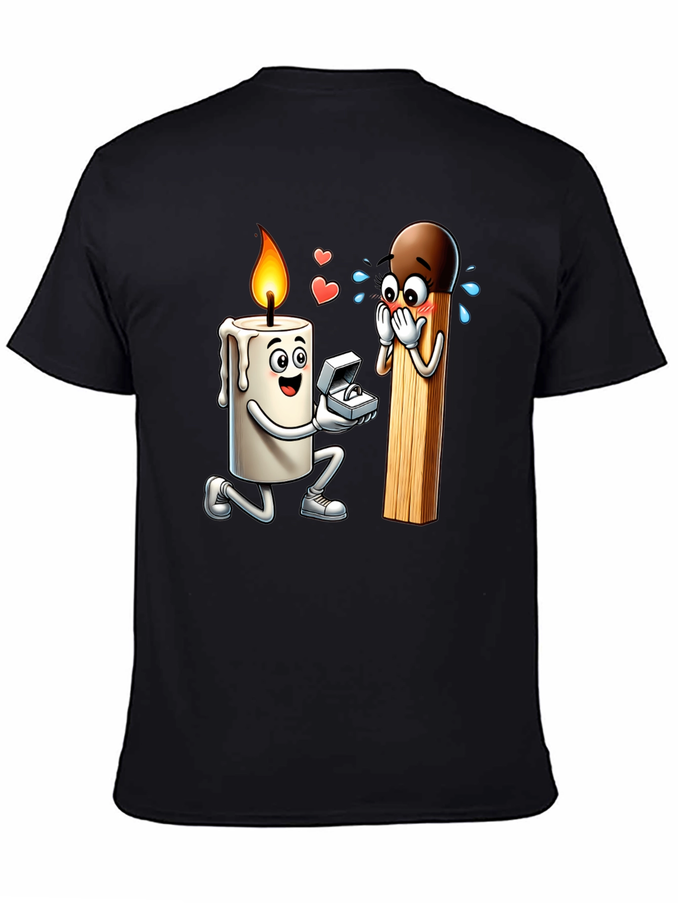 Romantic Candle & Match Proposal Graphic Tee