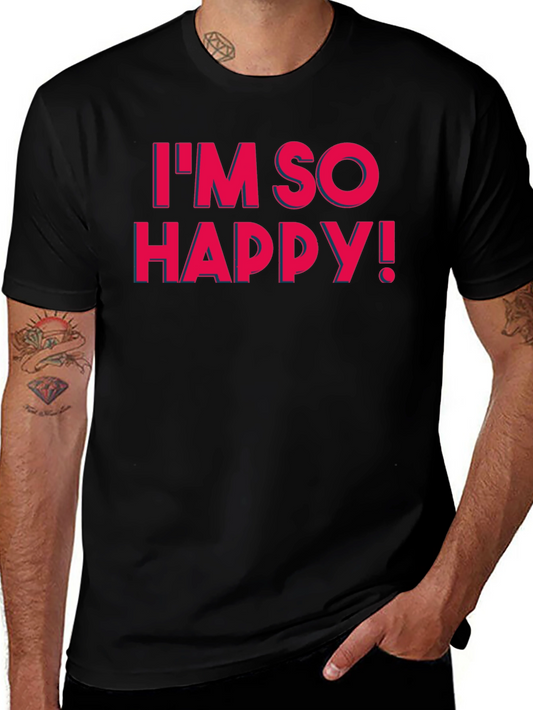 Im So Happy! Graphic Tee - Black Cotton Comfort