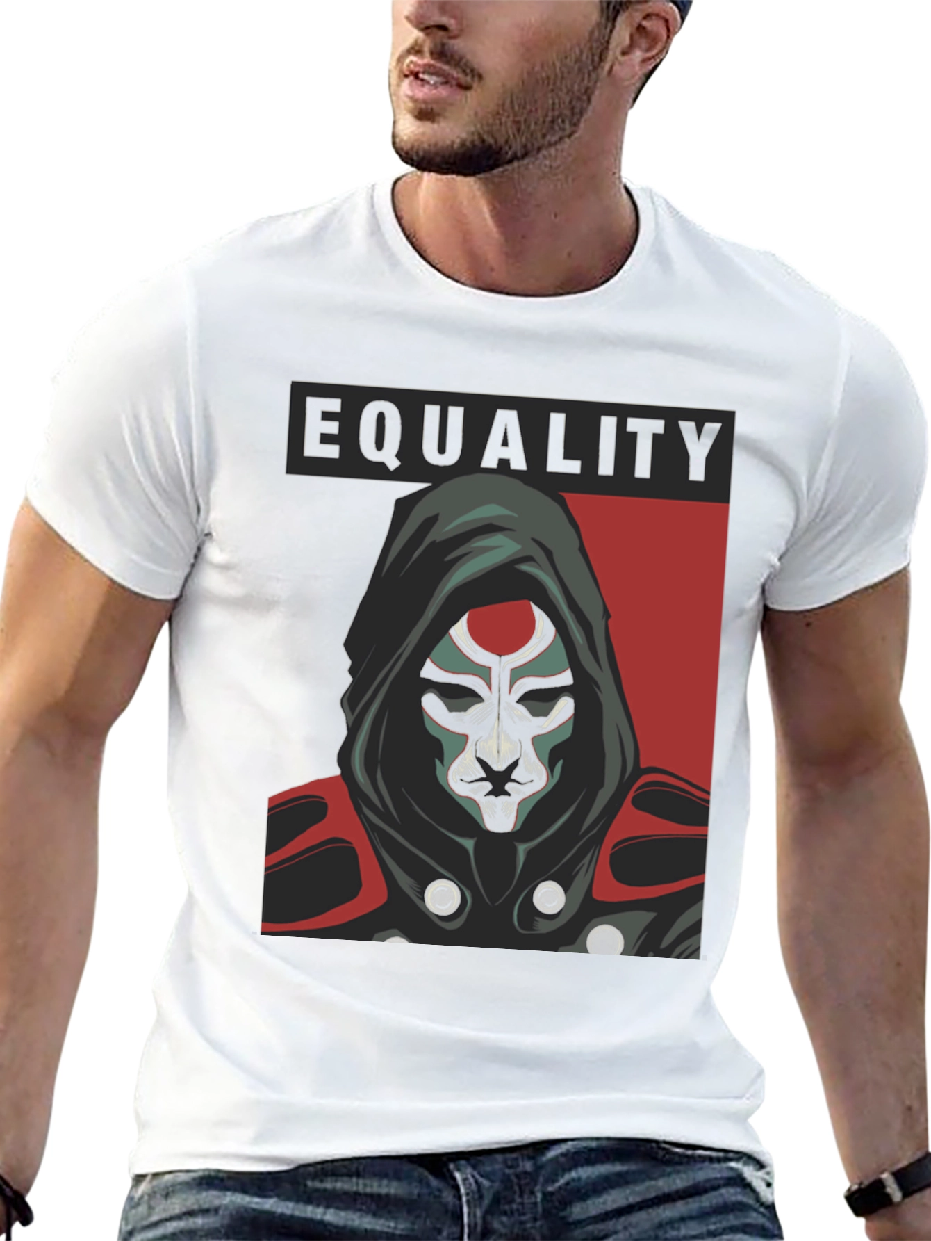 Equality Hooded Graphic Tee - Black