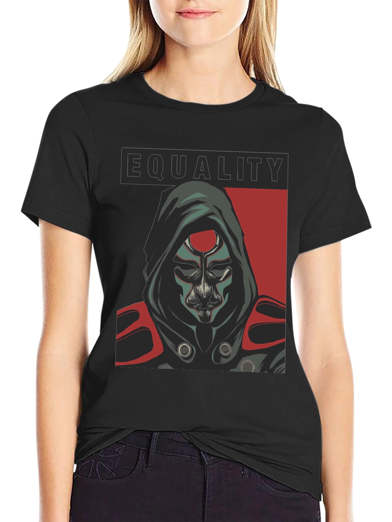 Equality Hooded Graphic Tee - Black