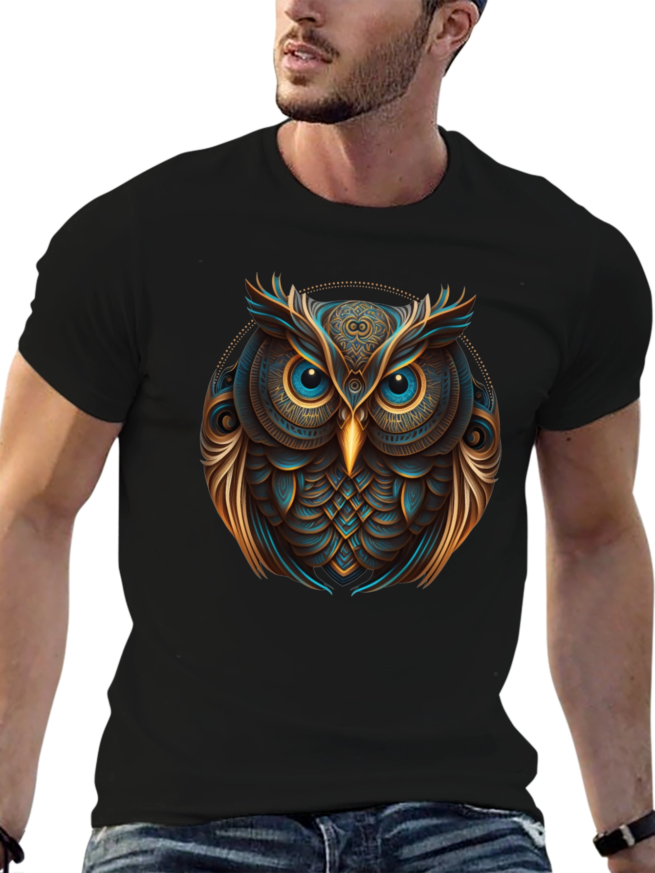 Artistic Owl Graphic Tee - Modern Design