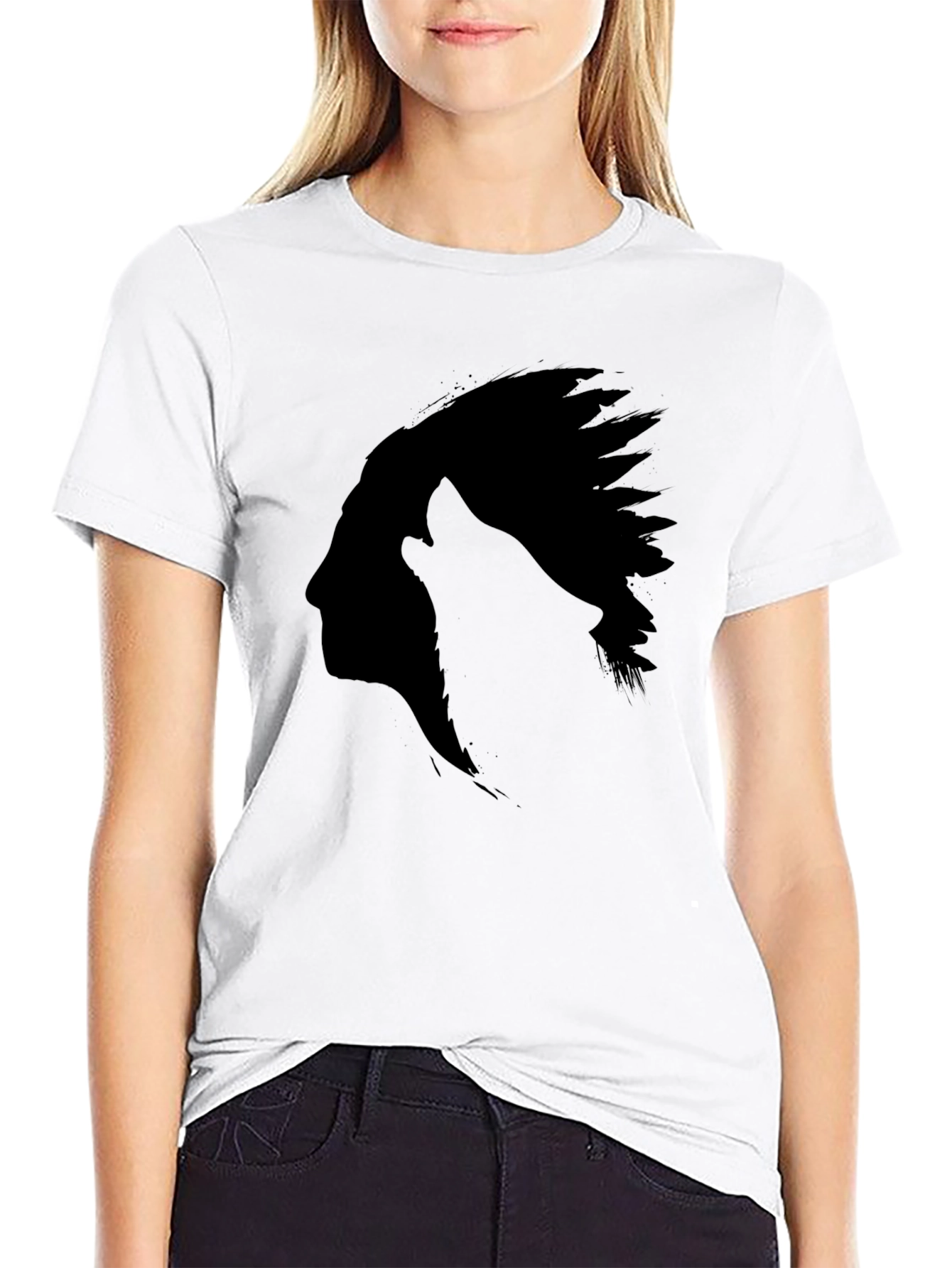 Native American Silhouette Black T-Shirt