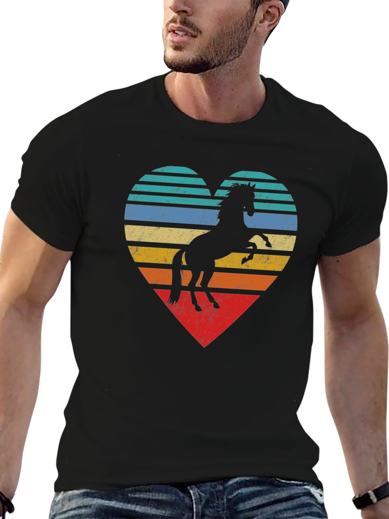 Horse Heart Graphic Tee - Retro Style