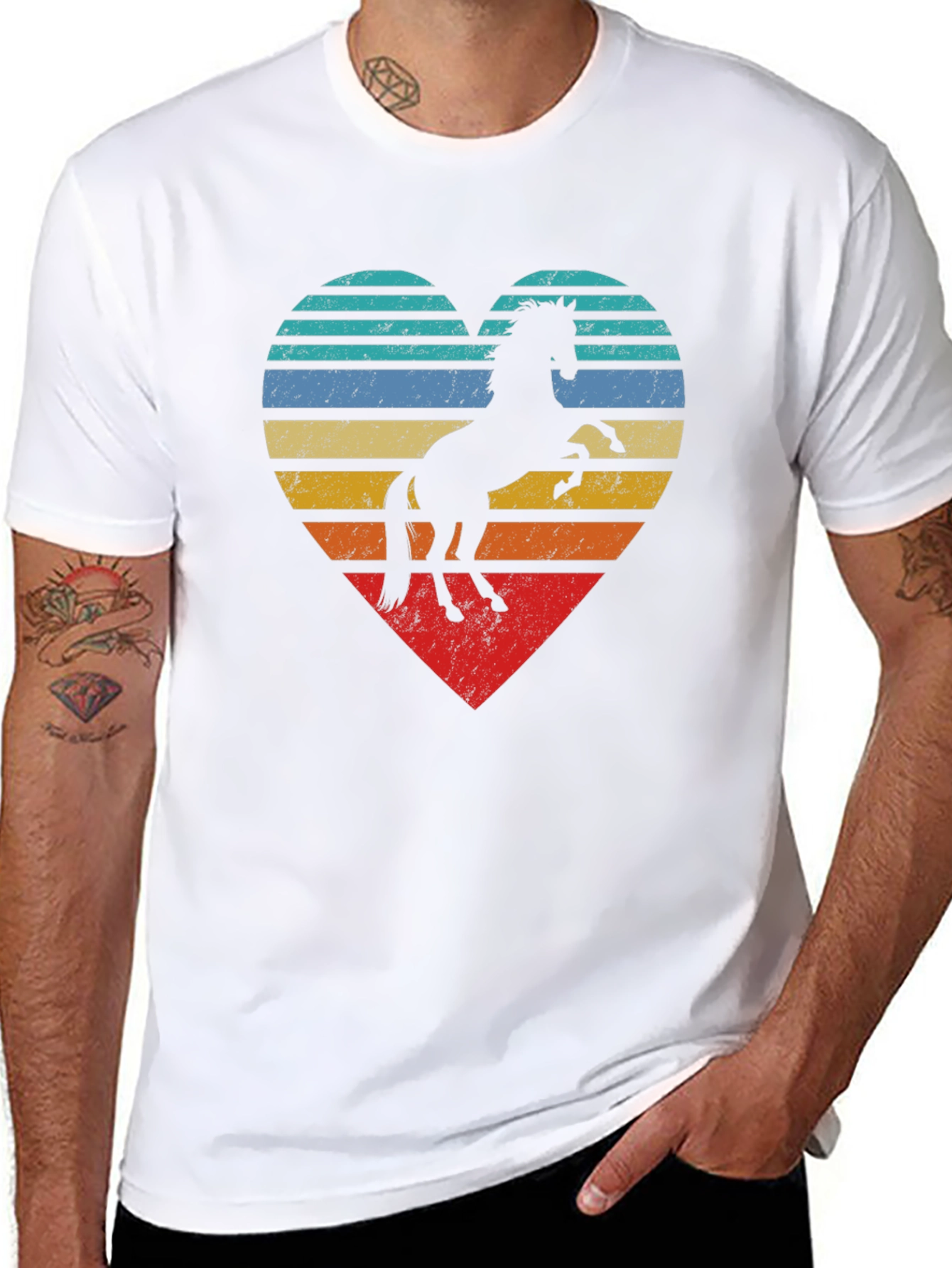 Horse Heart Graphic Tee - Retro Style