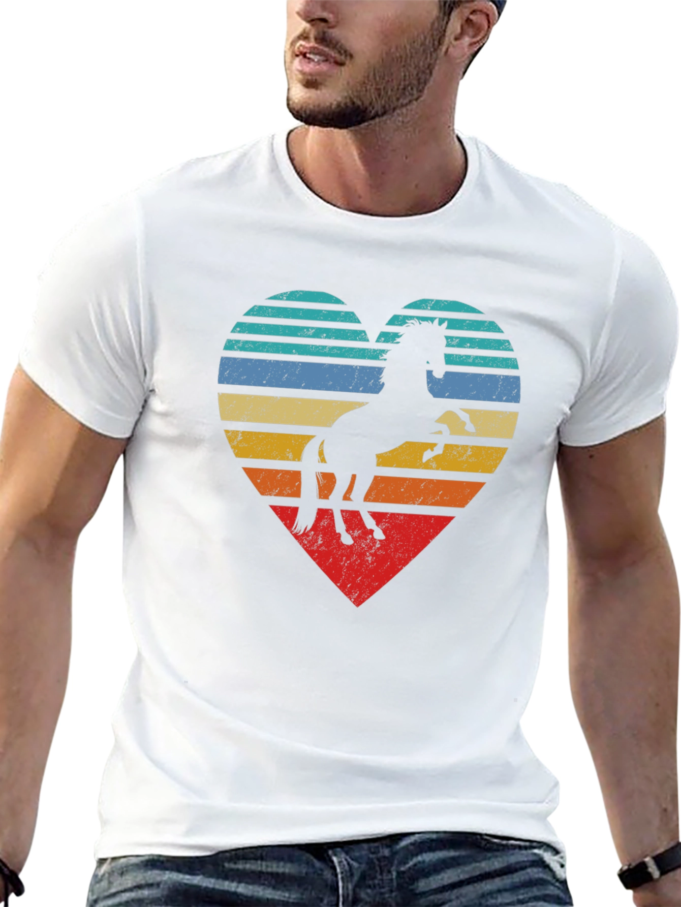 Horse Heart Graphic Tee - Retro Style