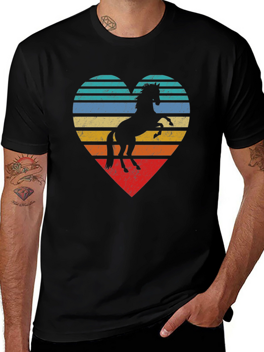 Horse Heart Graphic Tee - Retro Style