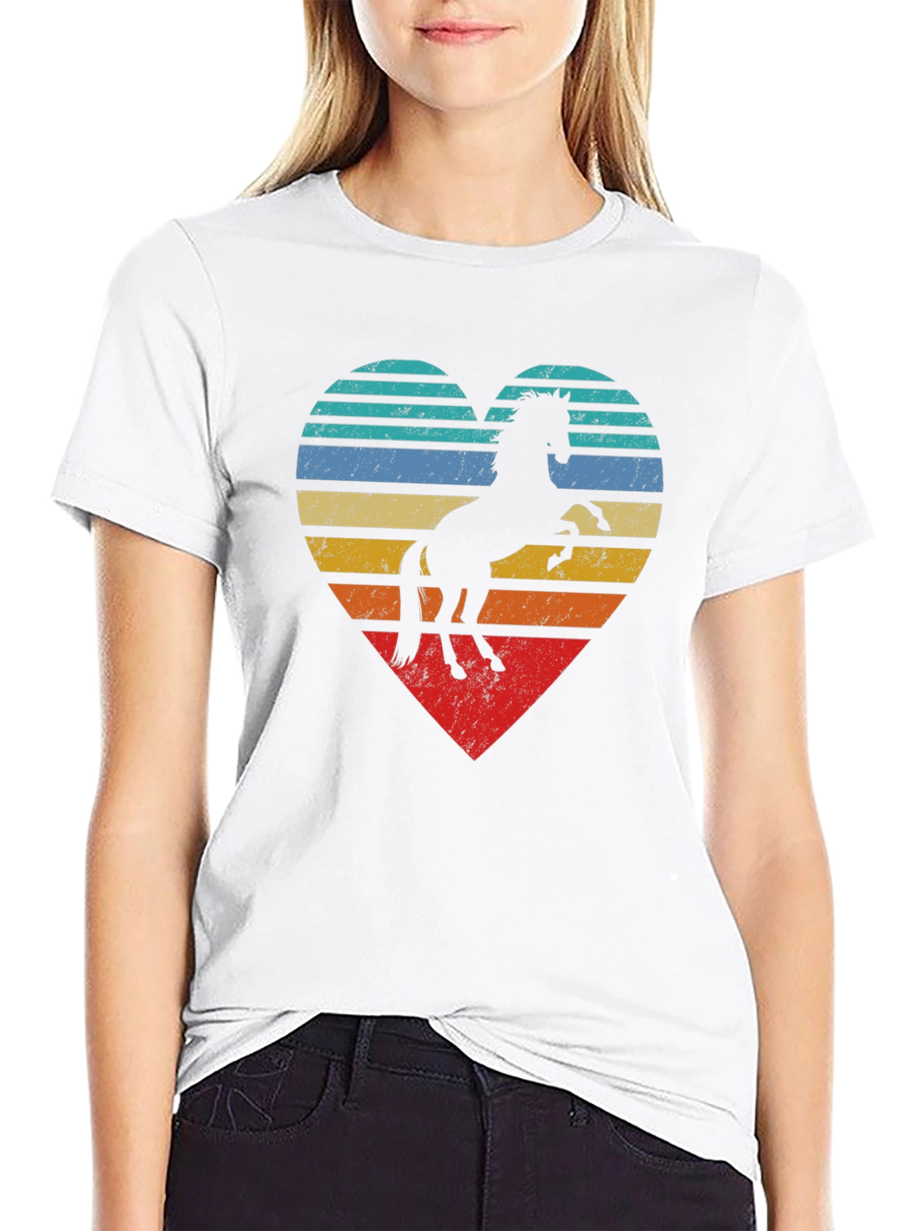 Horse Heart Graphic Tee - Retro Style