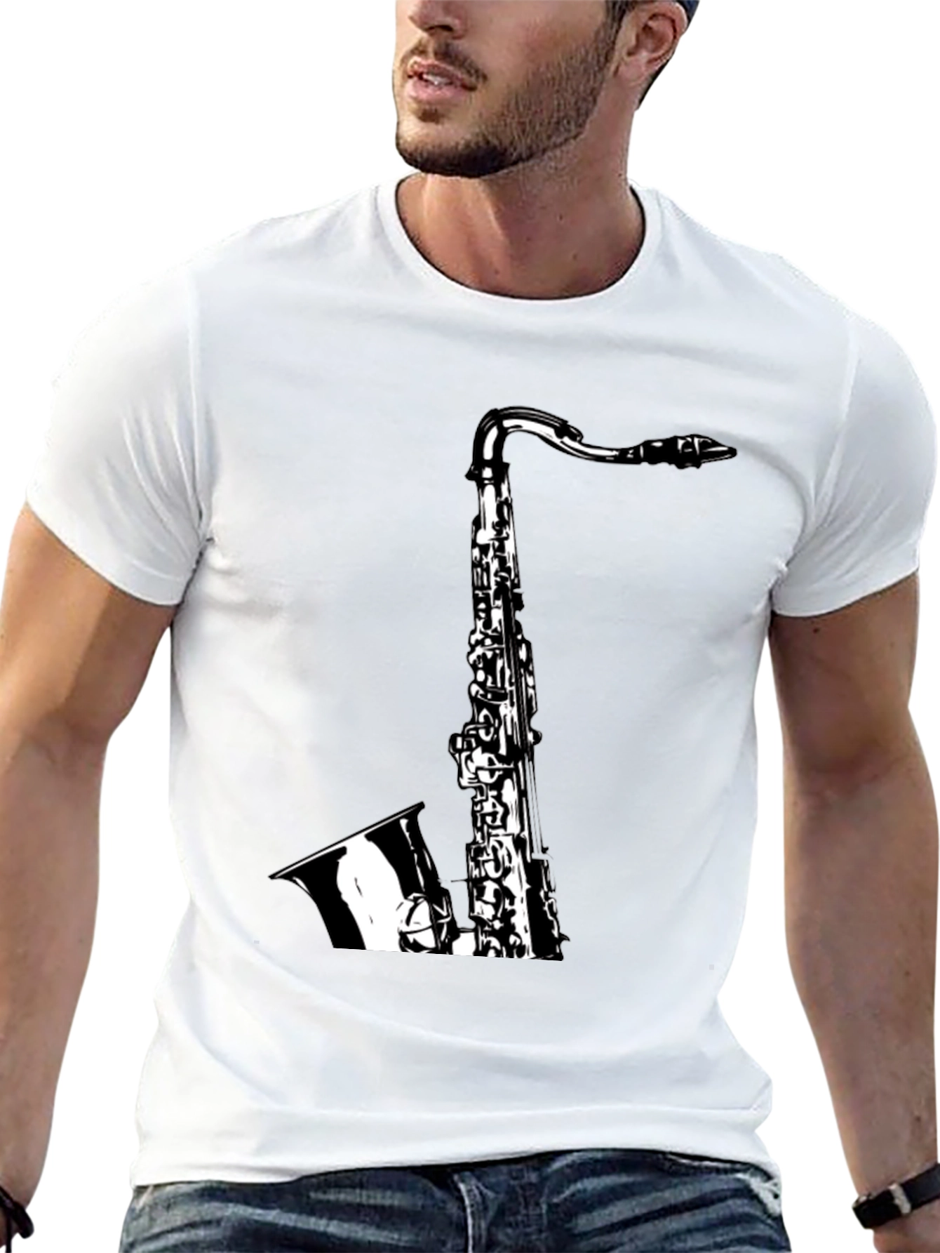 Saxophone Graphic Tee - Musician Style