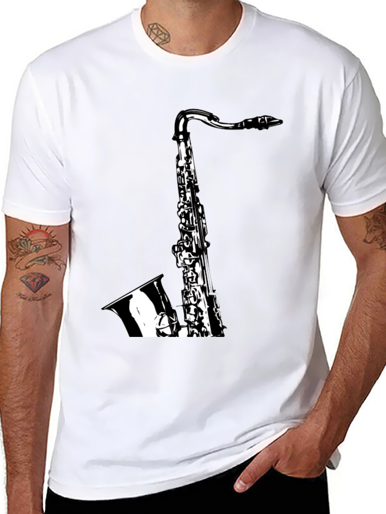 Saxophone Graphic Tee - Musician Style