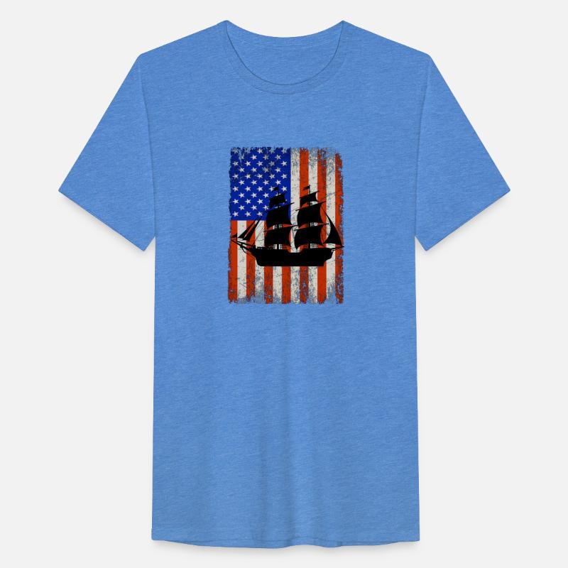 Retro Pirate Ship American Flag