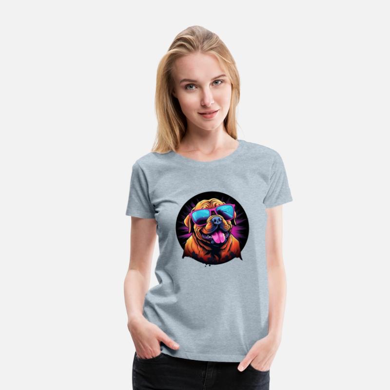 Retro Wave Dogue de Bordeaux Dog Shirt