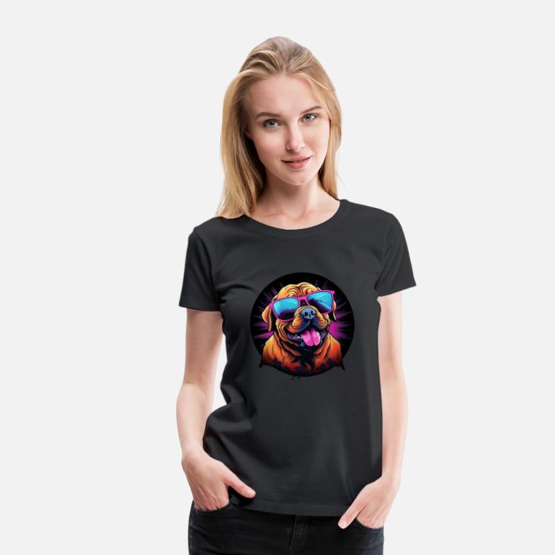 Retro Wave Dogue de Bordeaux Dog Shirt