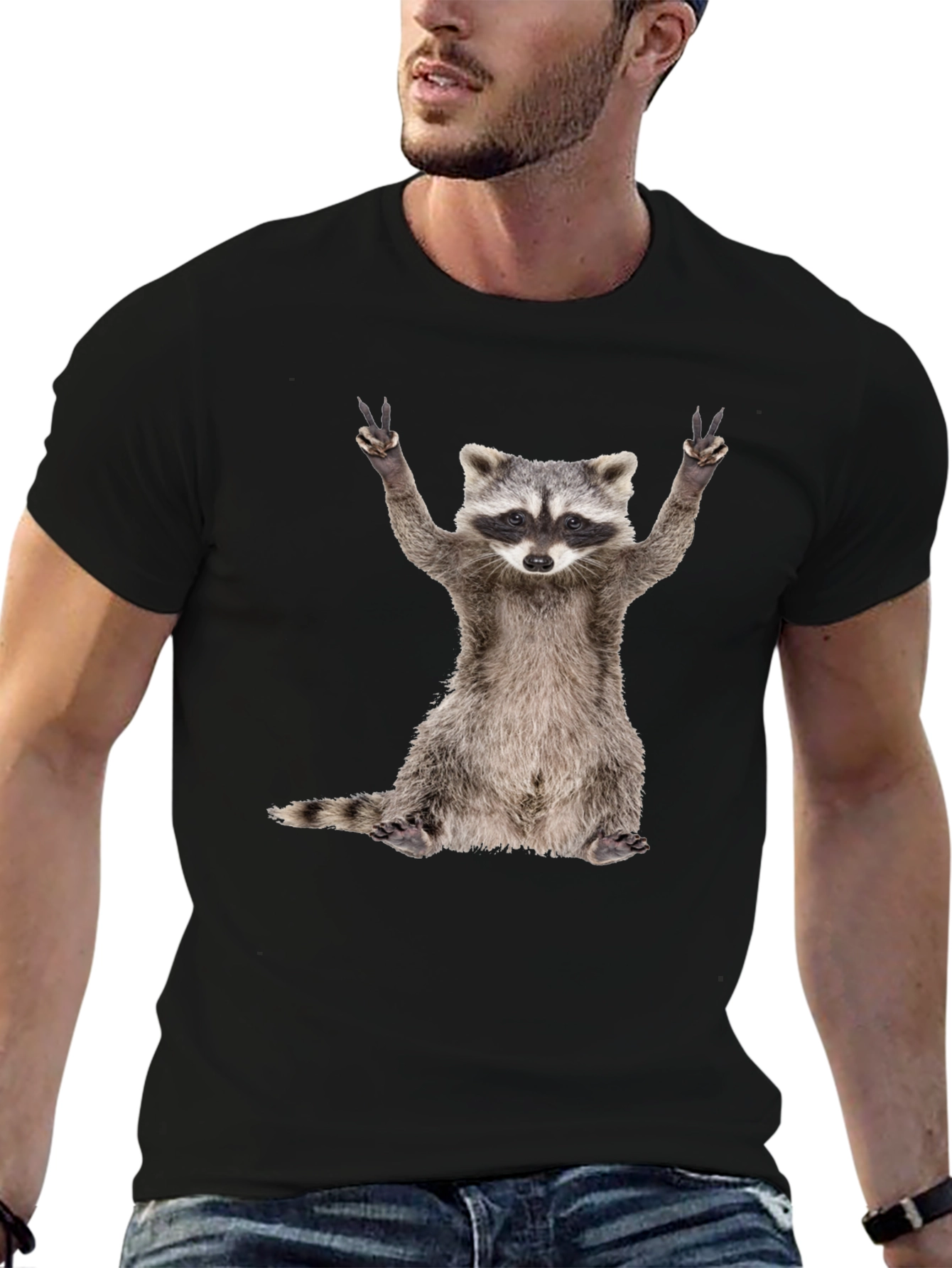 Peace Out Raccoon Graphic Tee