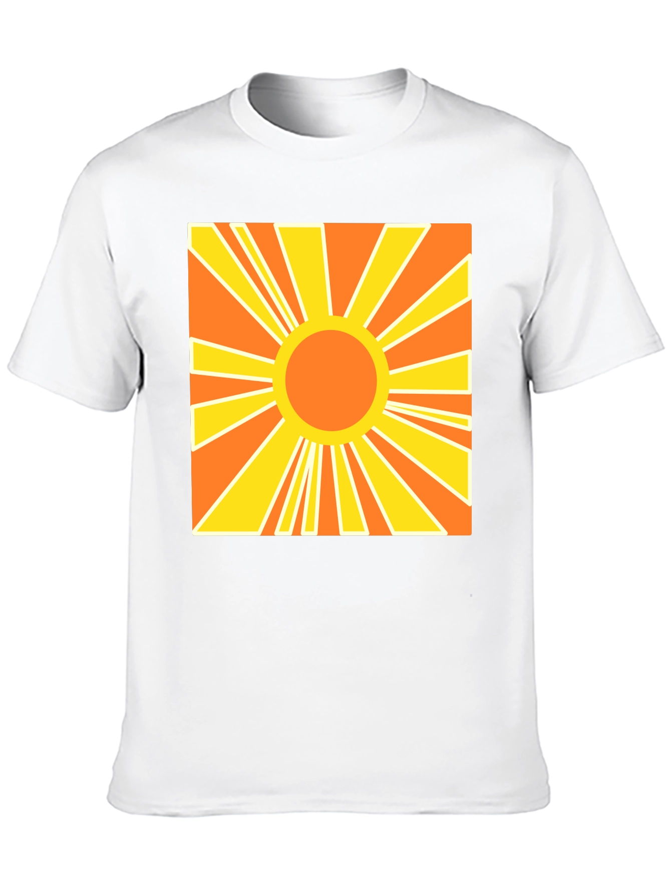Retro Sunburst Graphic Tee - Black Cotton T-Shirt