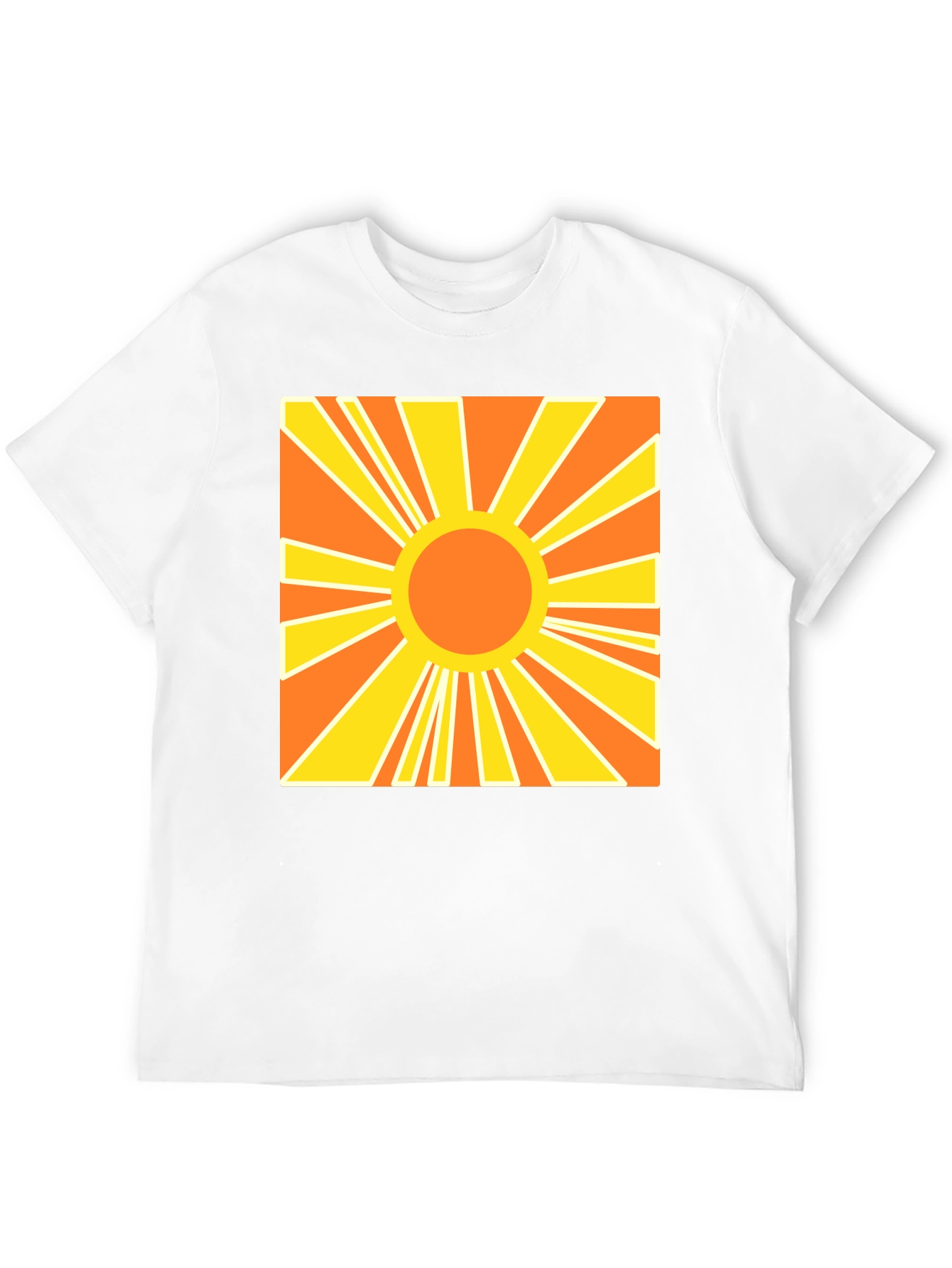 Retro Sunburst Graphic Tee - Black Cotton T-Shirt