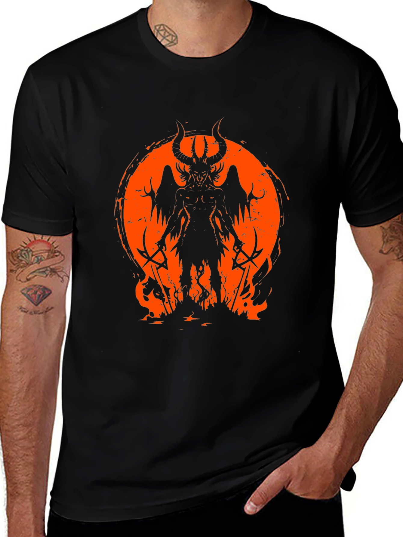 Infernal Demon Graphic Tee - Black