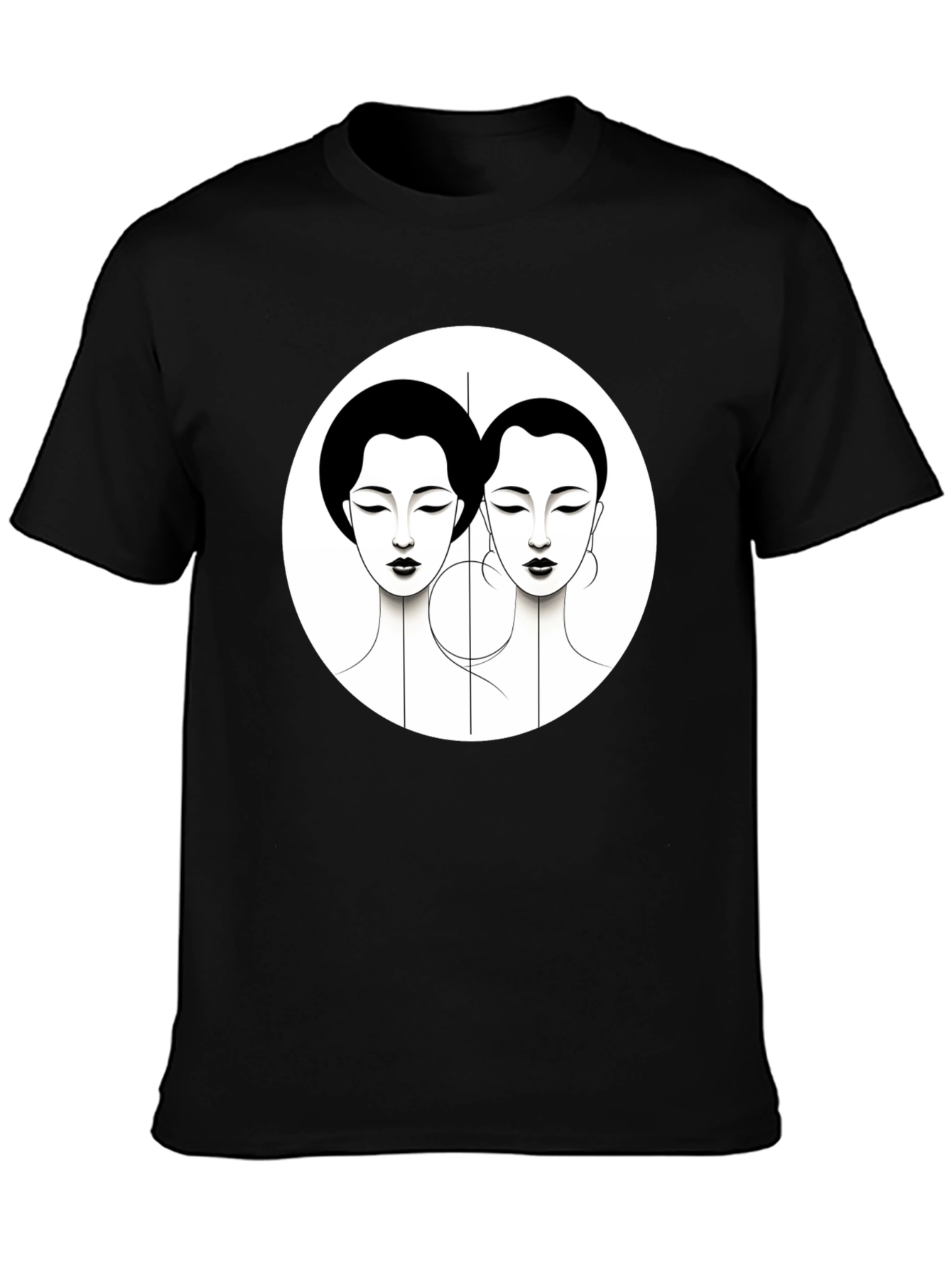 Art Deco Ladies Graphic Tee - Black Unisex T-Shirt