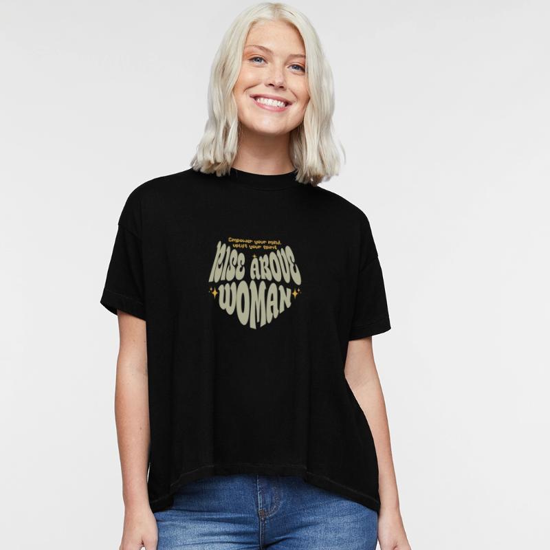 rise above woman motivational tee design