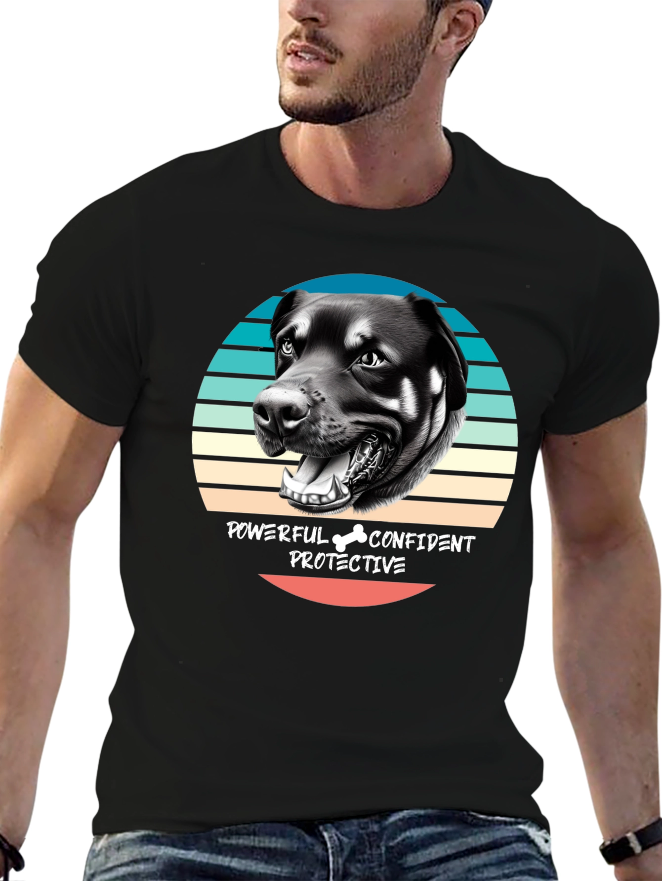 Rottweiler Powerful Dog Graphic Tee - Confident & Protective