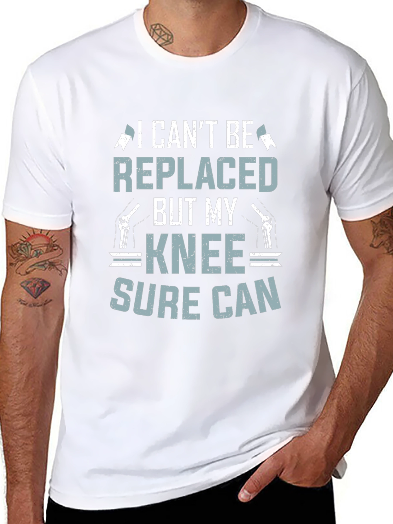 Funny Knee Replacement T-Shirt - I Cant Be Replaced