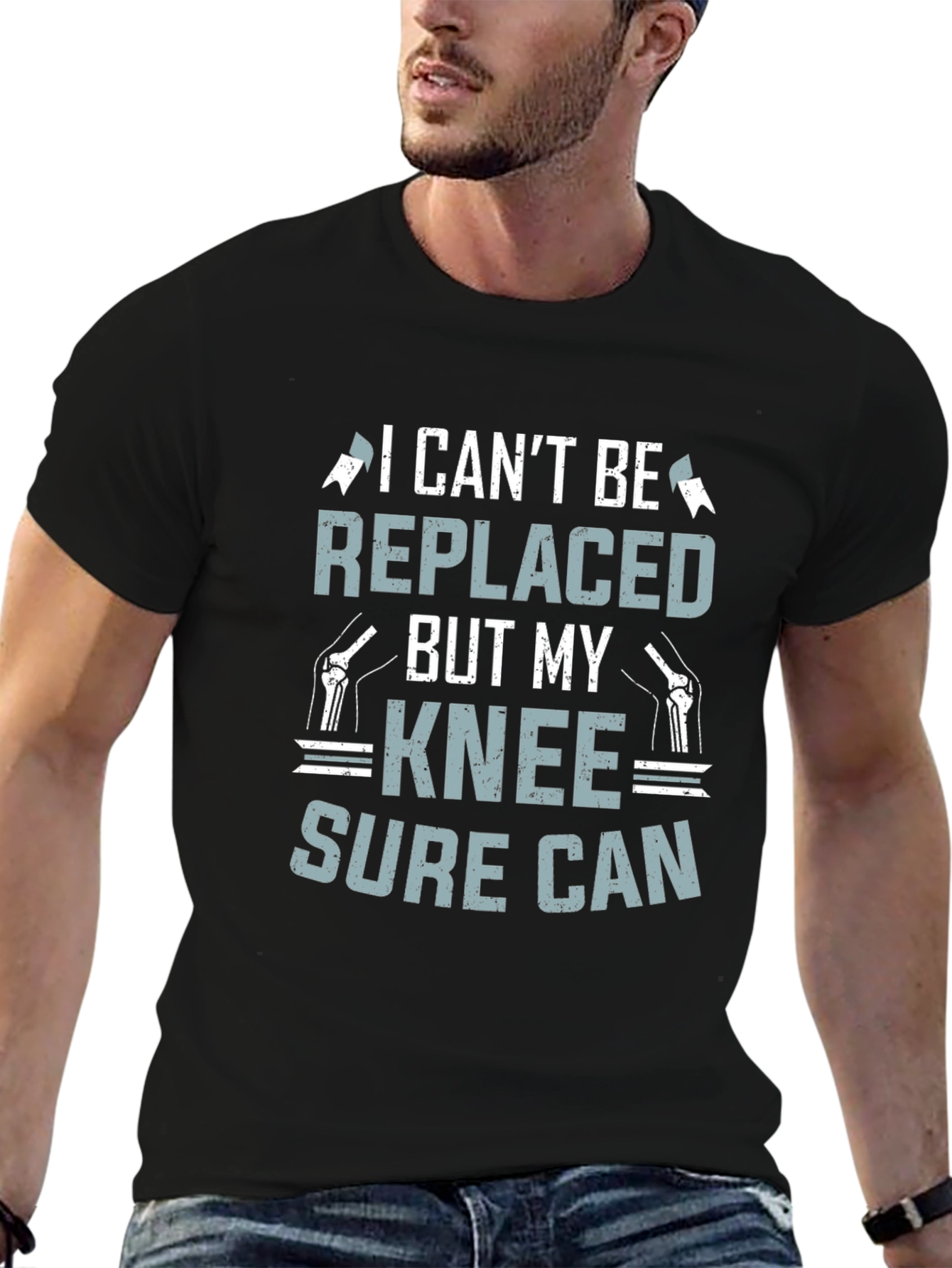 Funny Knee Replacement T-Shirt - I Cant Be Replaced