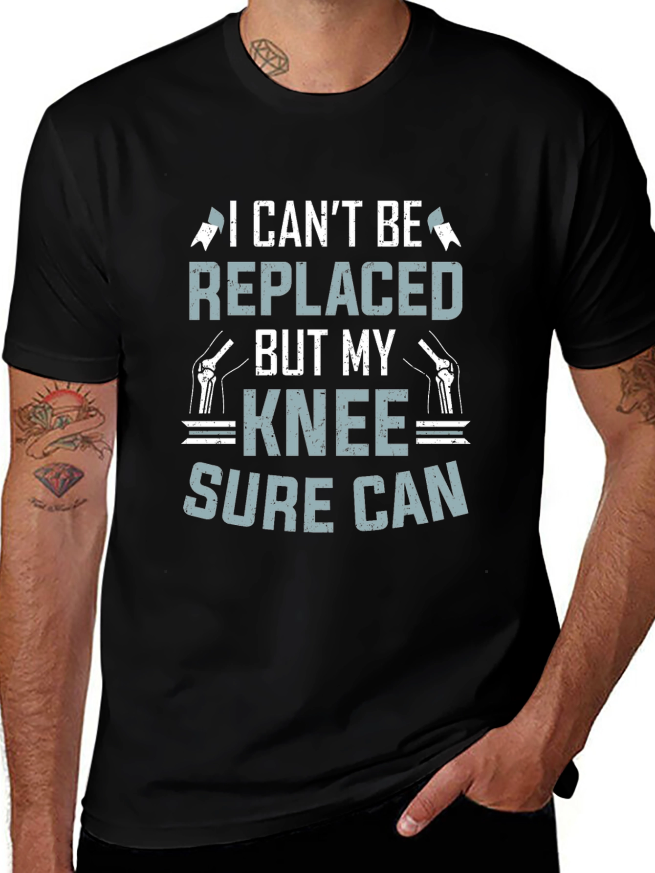Funny Knee Replacement T-Shirt - I Cant Be Replaced