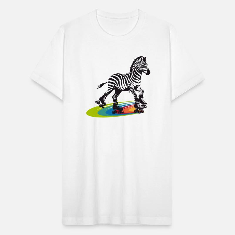 Roller Skating Zebra in Stencil Style