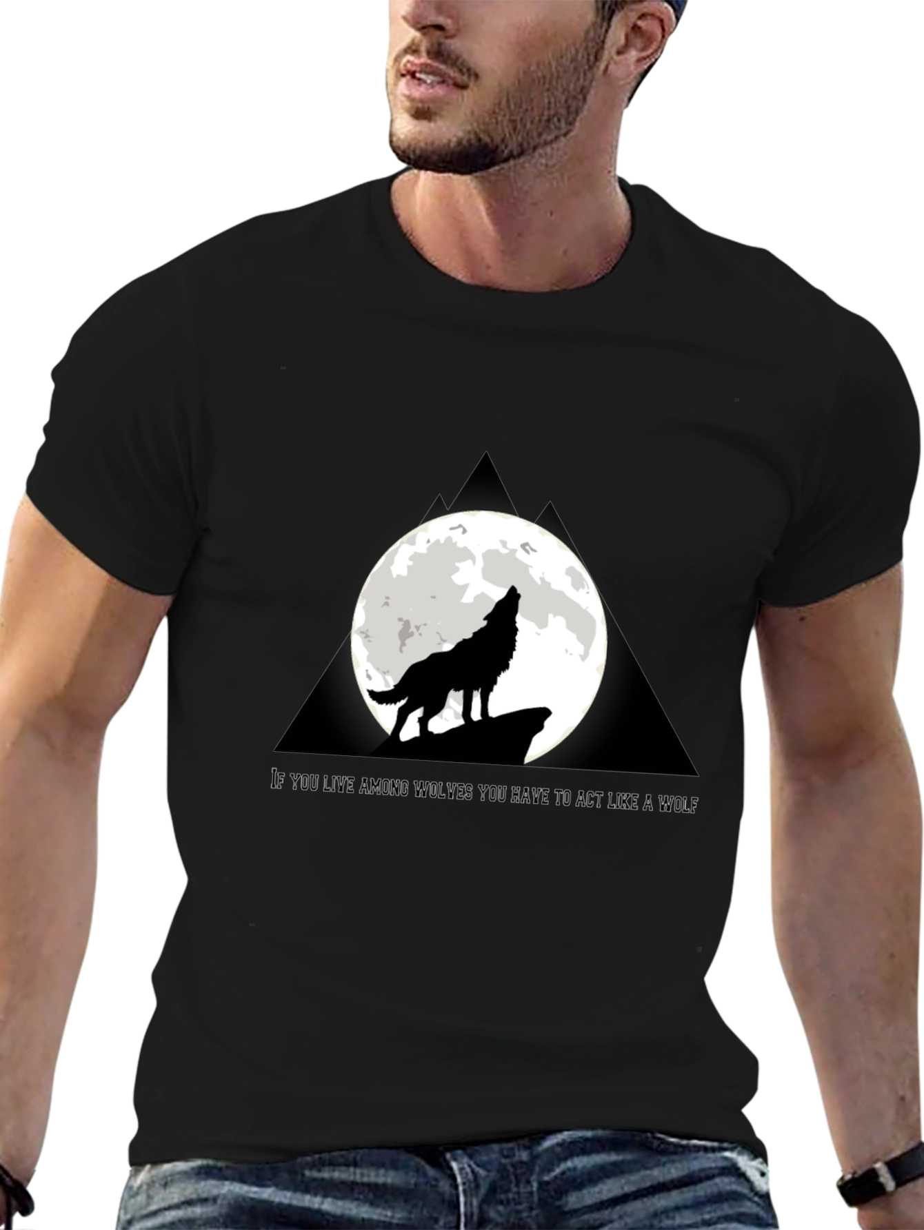 Wolf Howling at Moon T-Shirt