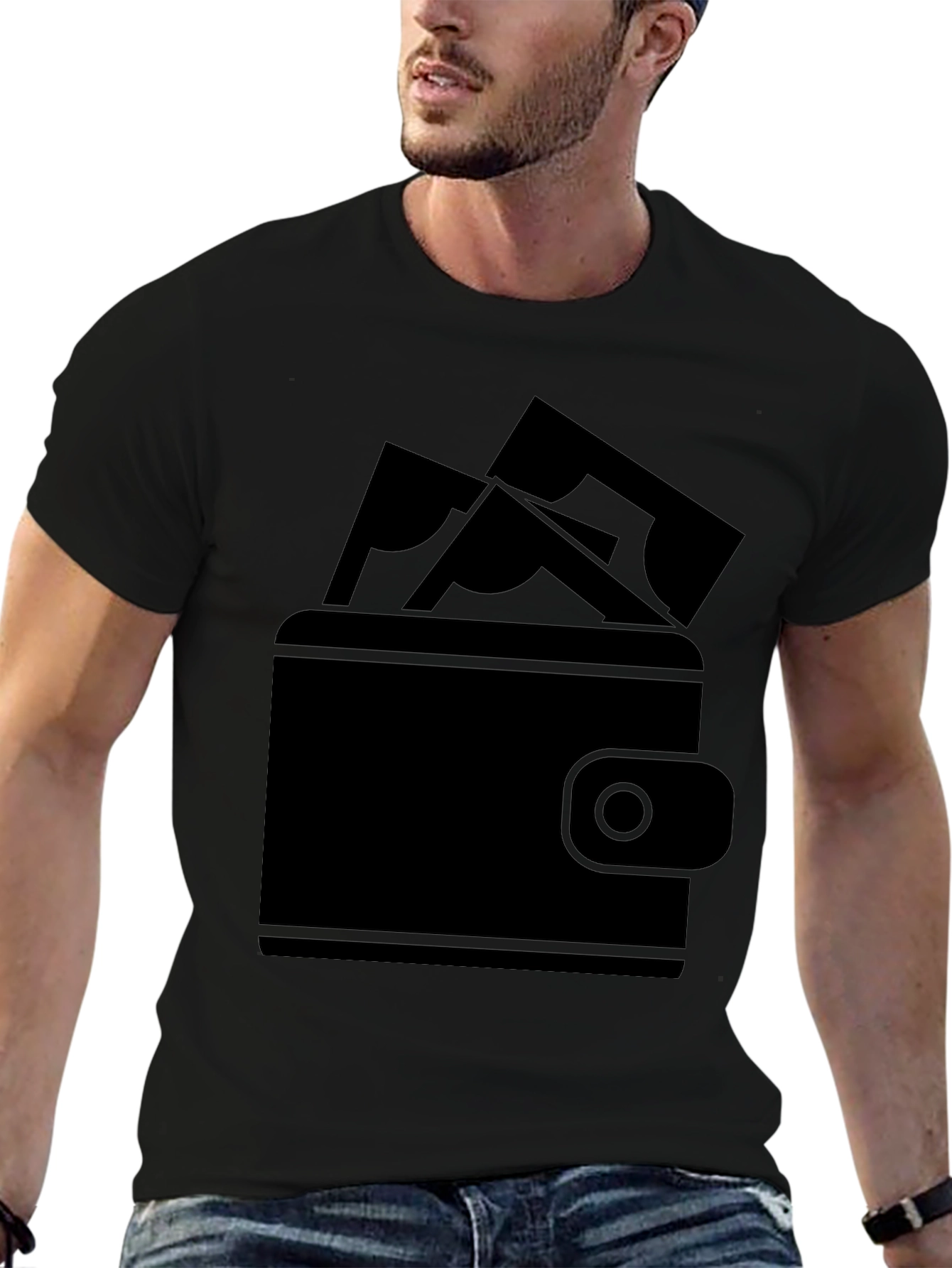 Money Wallet Graphic Tee - Black