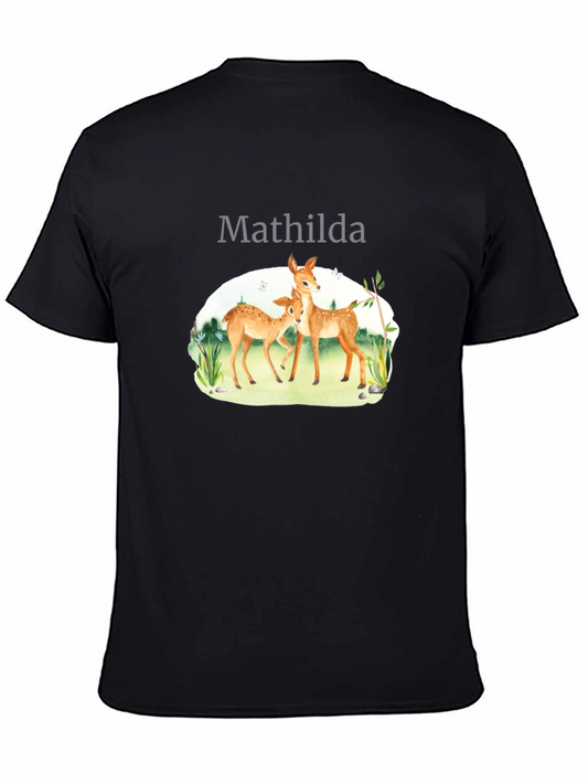 Mathilda Deer Graphic Black T-Shirt