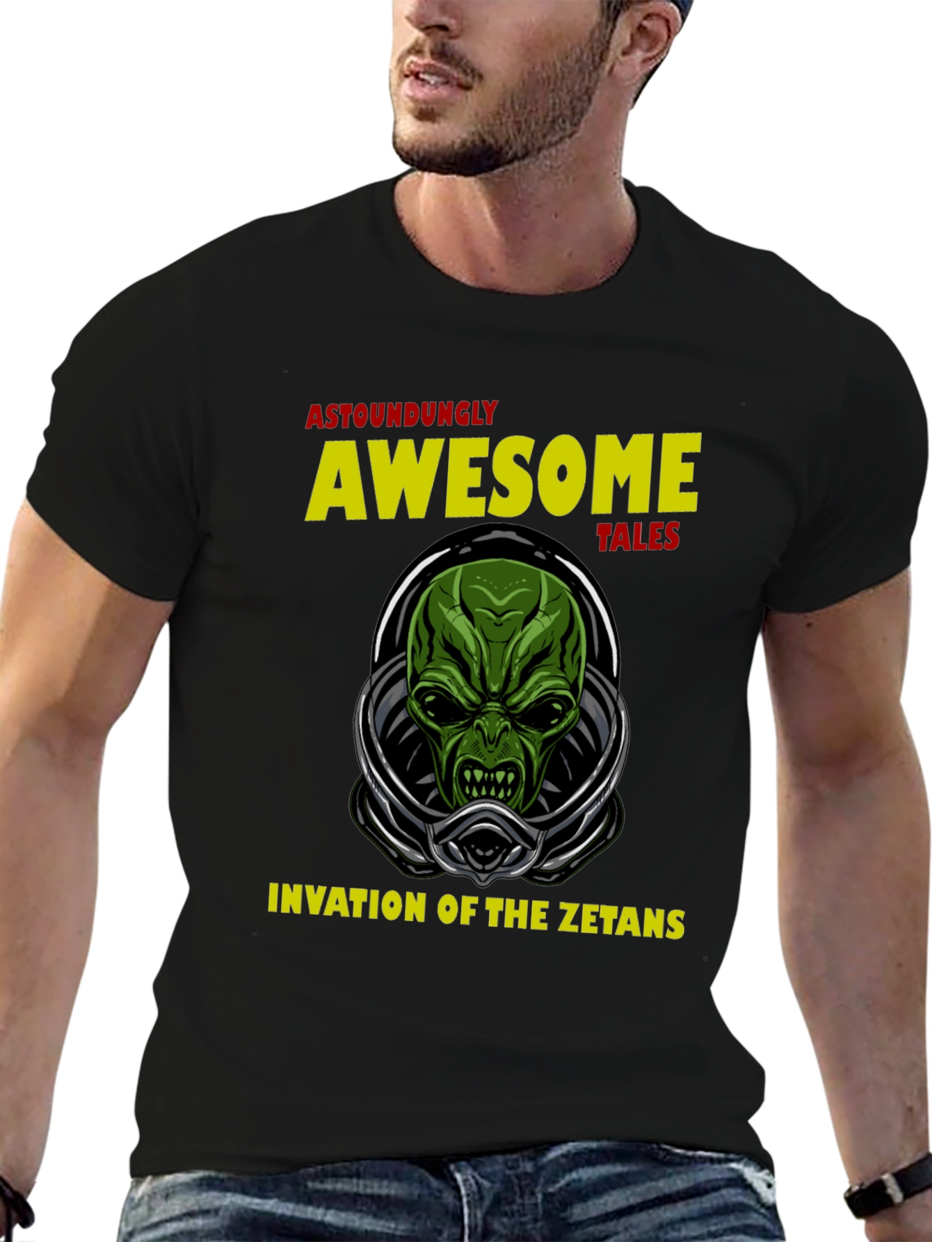 Awesome Tales Alien Invasion Black T-Shirt