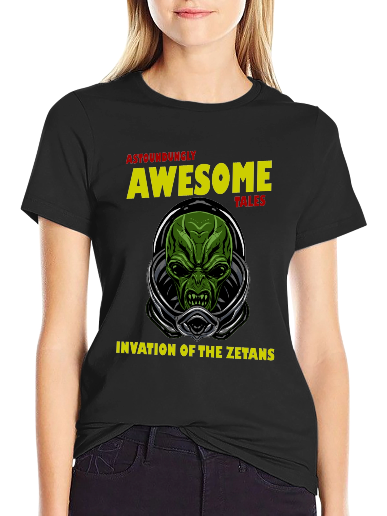 Awesome Tales Alien Invasion Black T-Shirt