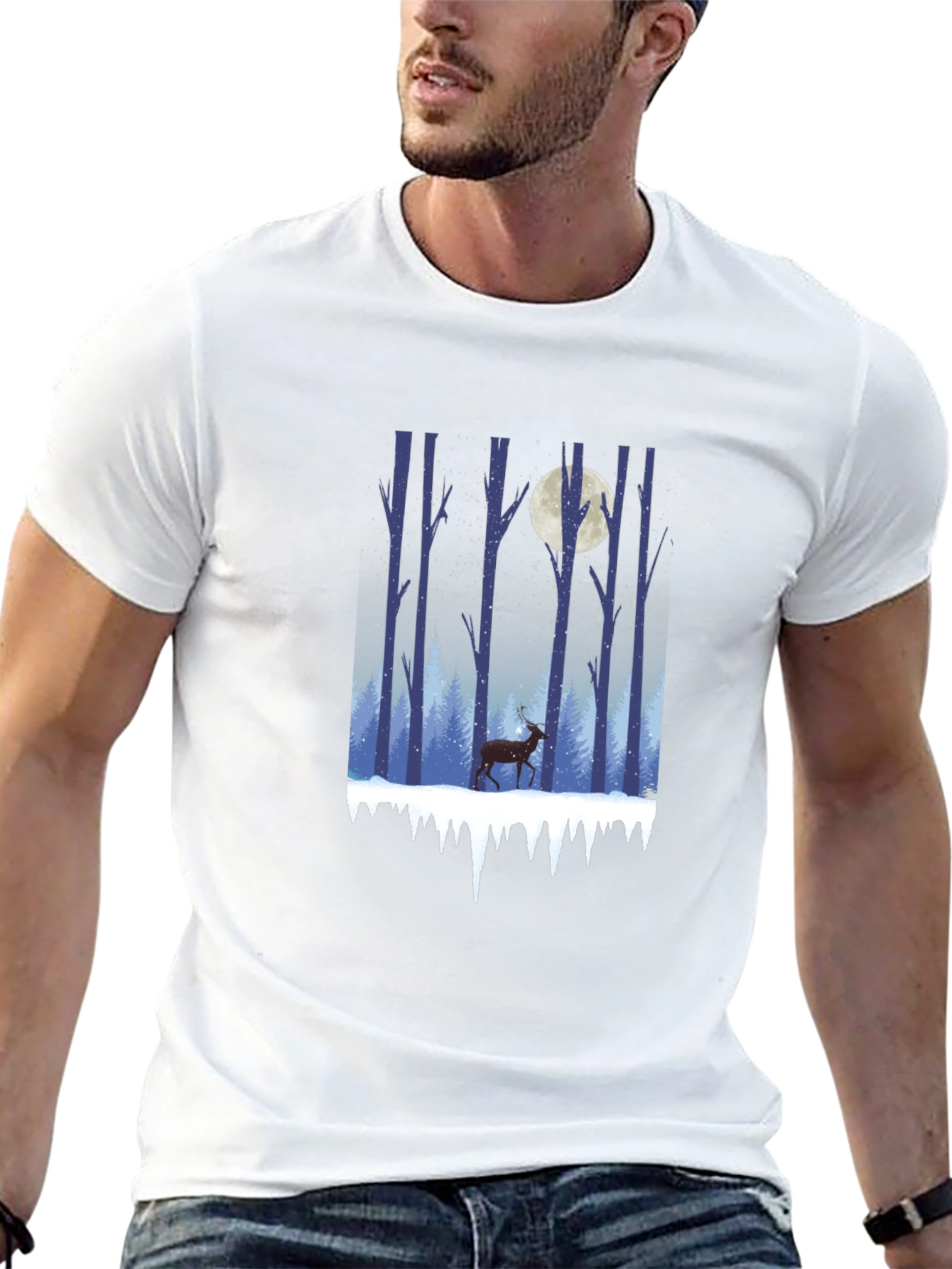 Winter Forest Deer Graphic Tee