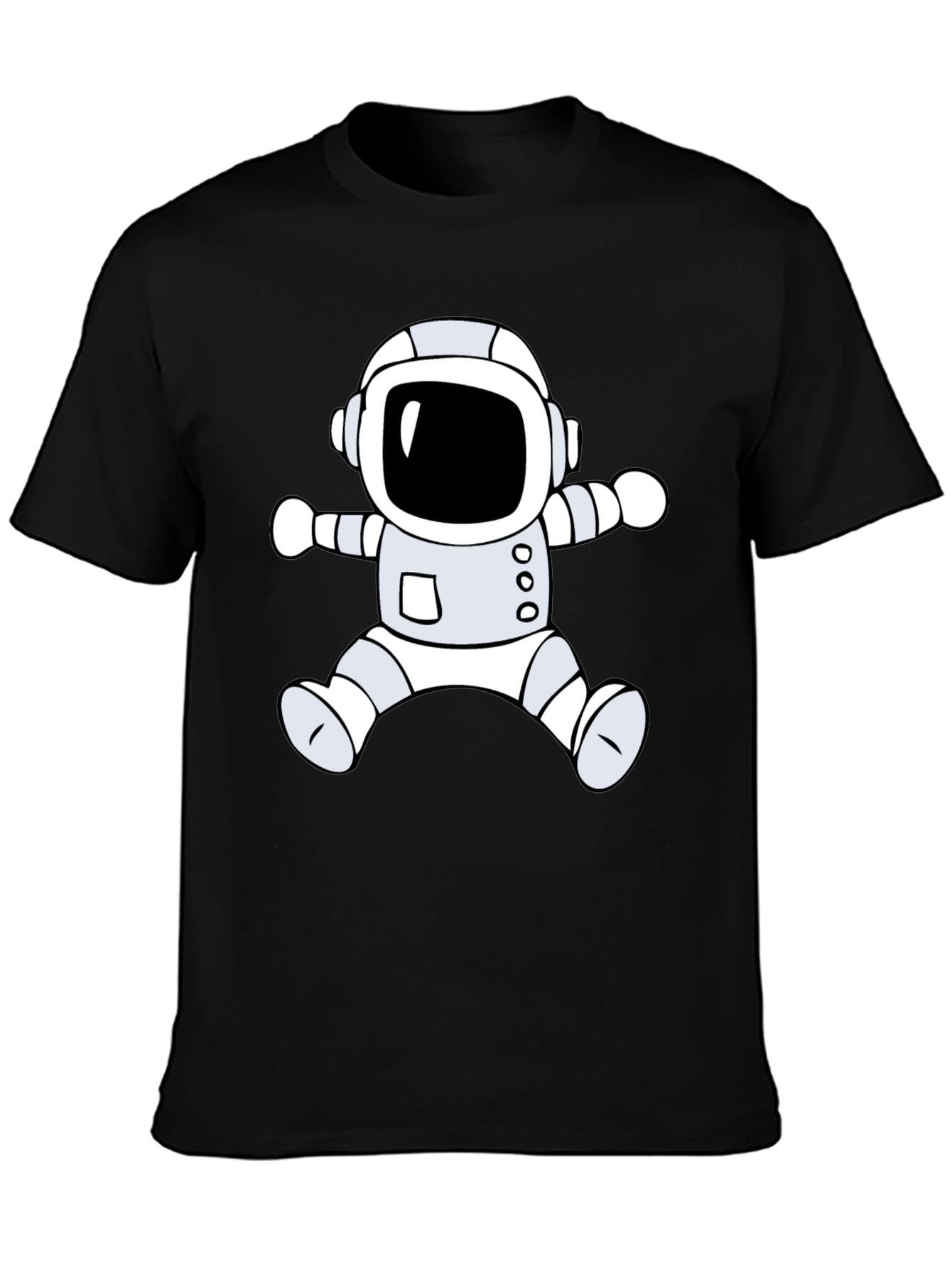 Astronaut Graphic Tee - Black Cotton Casual T-Shirt