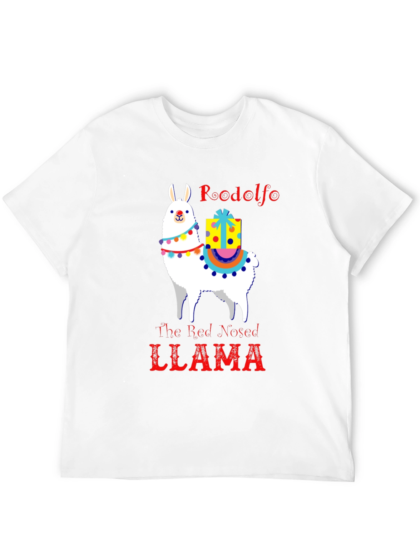 Rudolfo the Red-Nosed Llama Graphic Tee