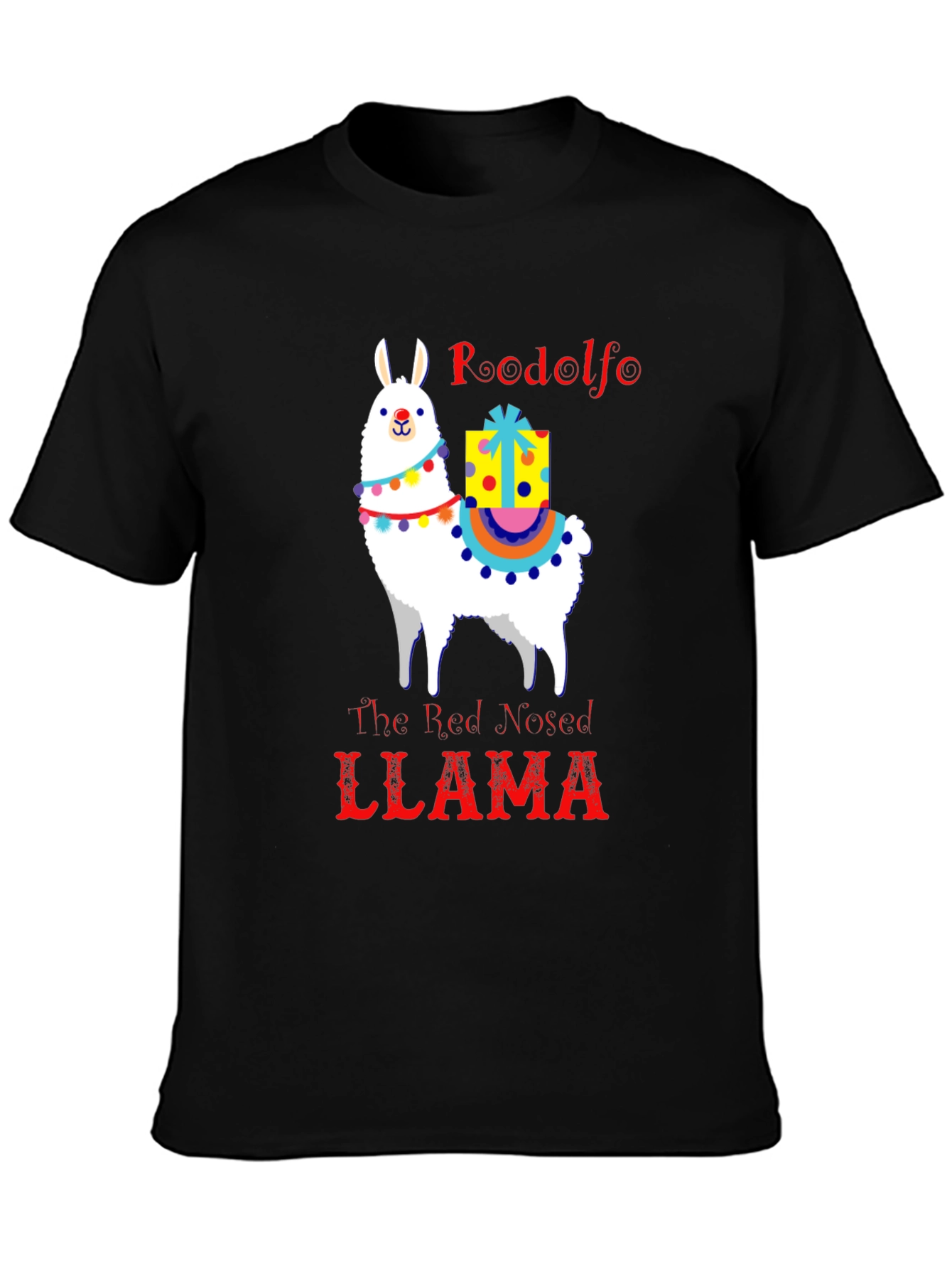 Rudolfo the Red-Nosed Llama Graphic Tee