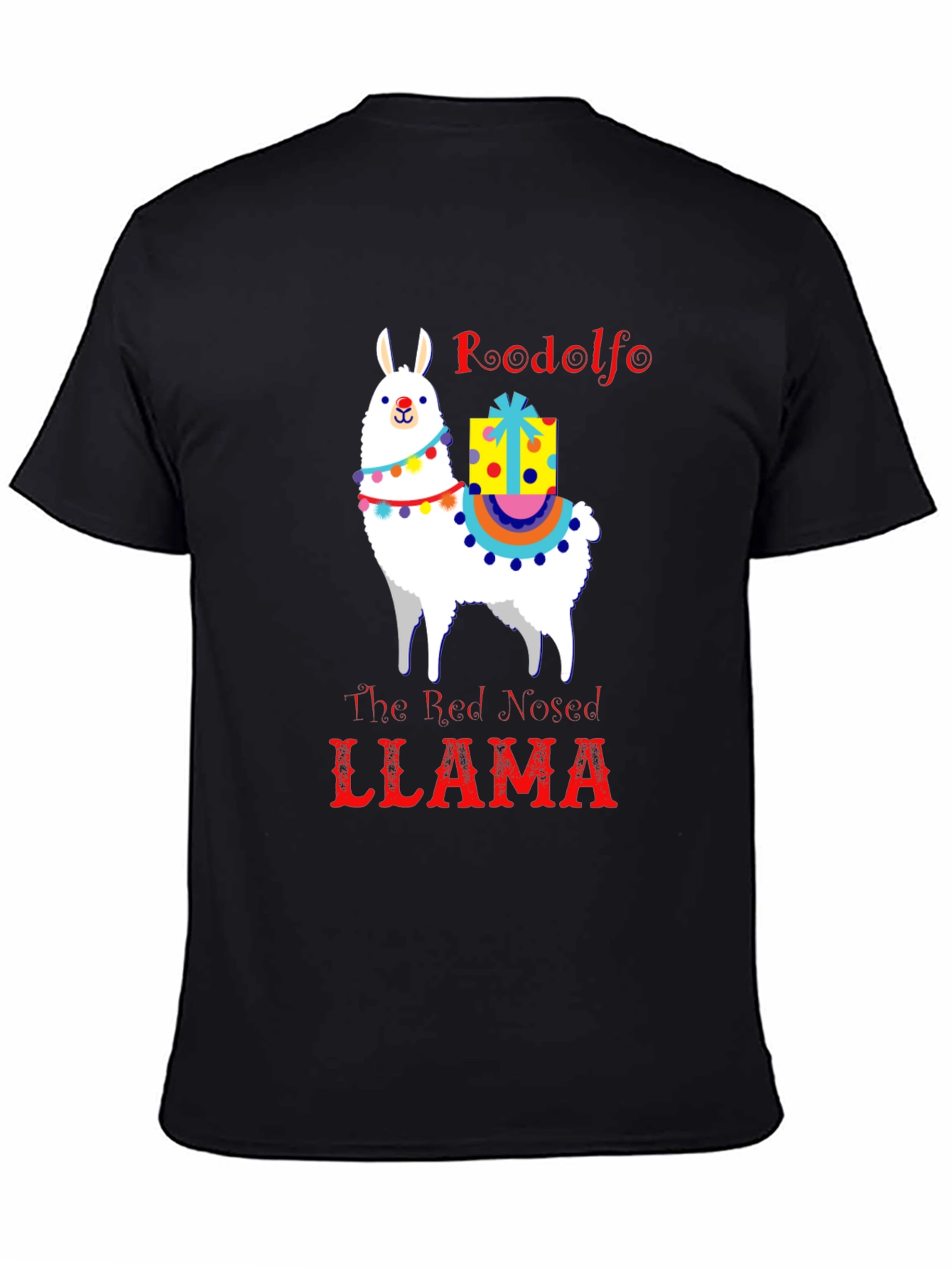 Rudolfo the Red-Nosed Llama Graphic Tee
