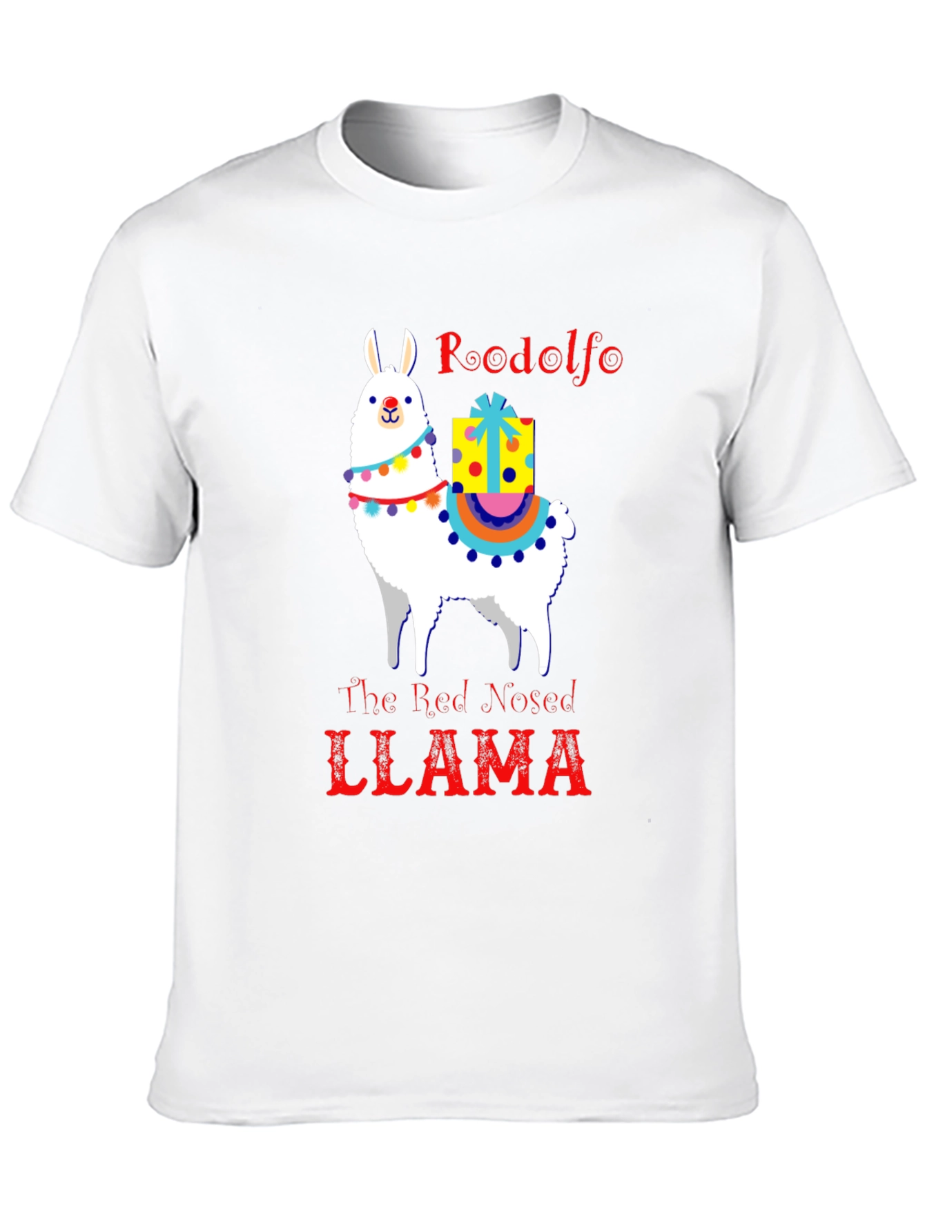 Rudolfo the Red-Nosed Llama Graphic Tee