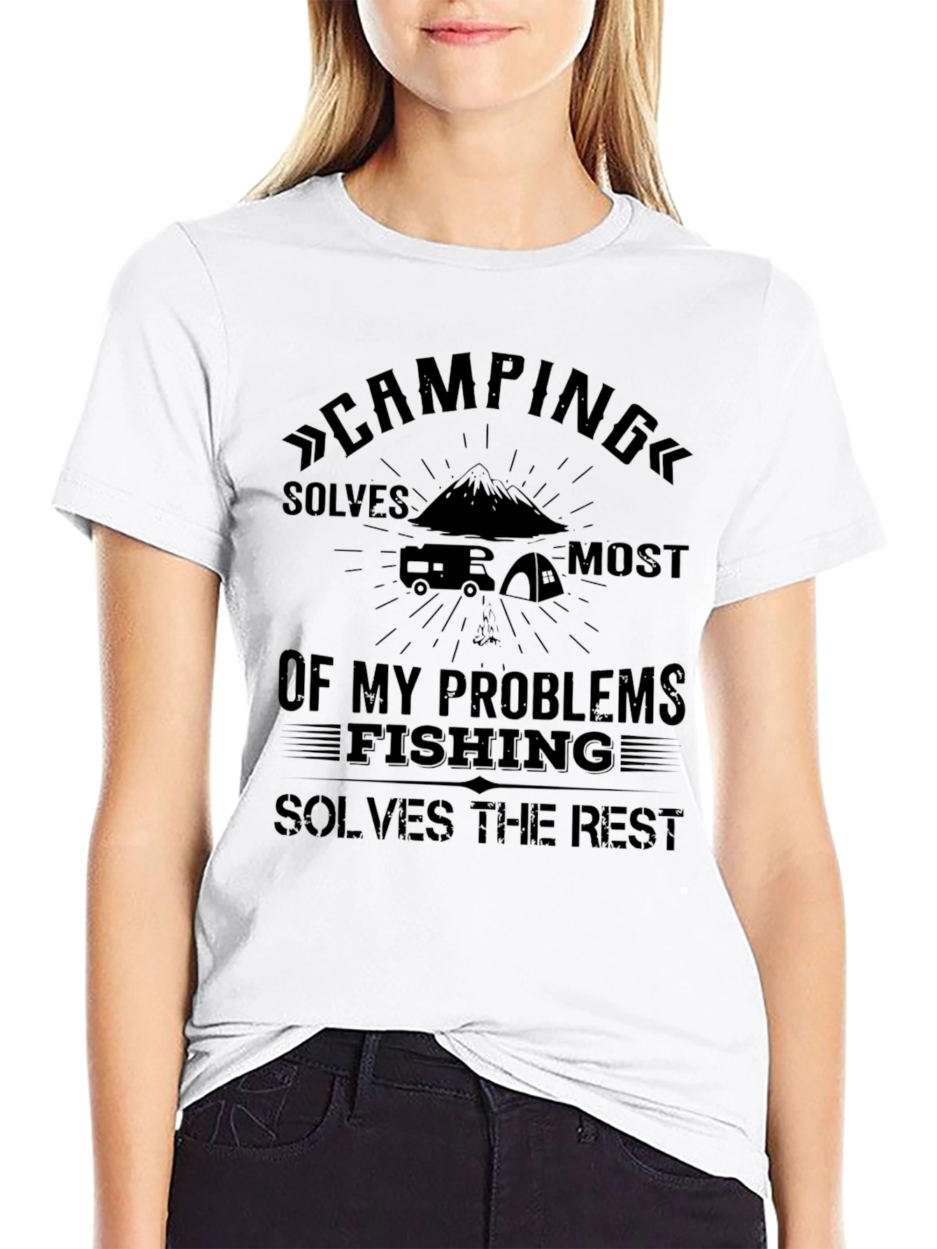 Camping & Fishing T-Shirt: Solves My Problems Tee