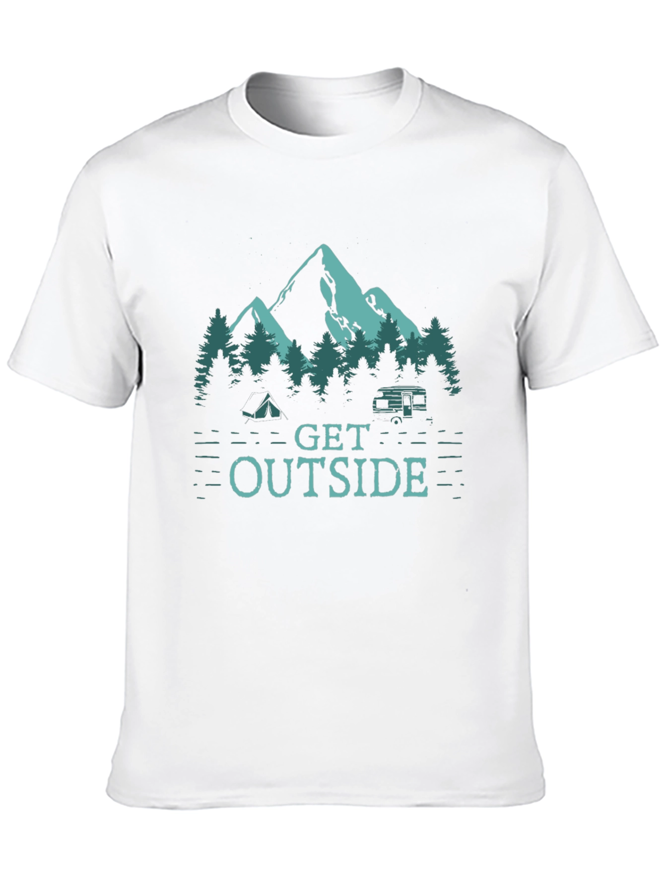 Get Outside Camping T-Shirt - Nature Graphic Tee