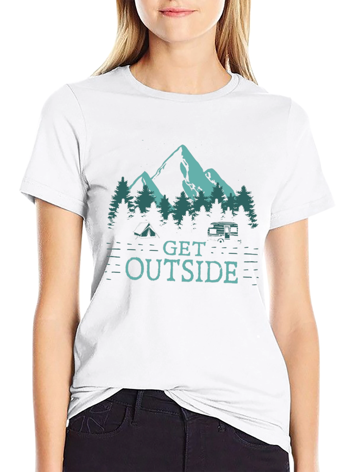 Get Outside Camping T-Shirt - Nature Graphic Tee